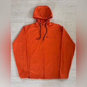 QOR orange active workout merino stretch zip up long sleeve hoodie men’s L